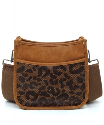 Leopard Colorblock Hobo Crossbody Bag BP772 TAN/